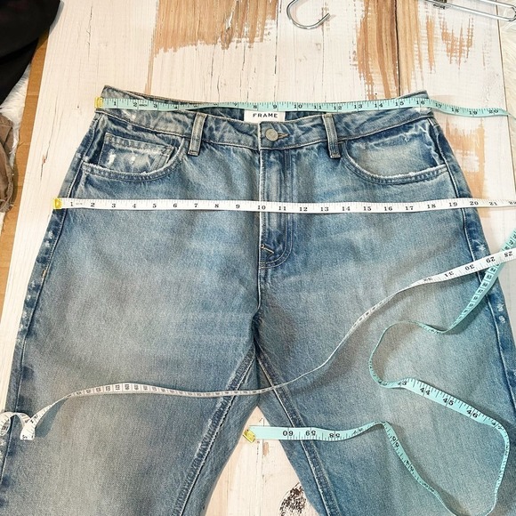 Frame The Low Boot Indigo Summit Jeans Size 30 Distressed - Picture 8 of 13